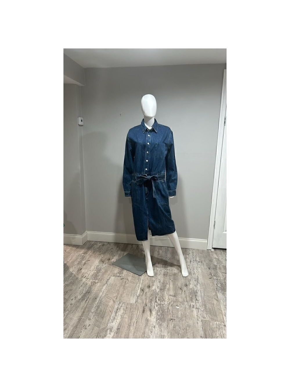 Rag & Bone Mia Belted Denim Dress Size XL - Picture 5 of 7